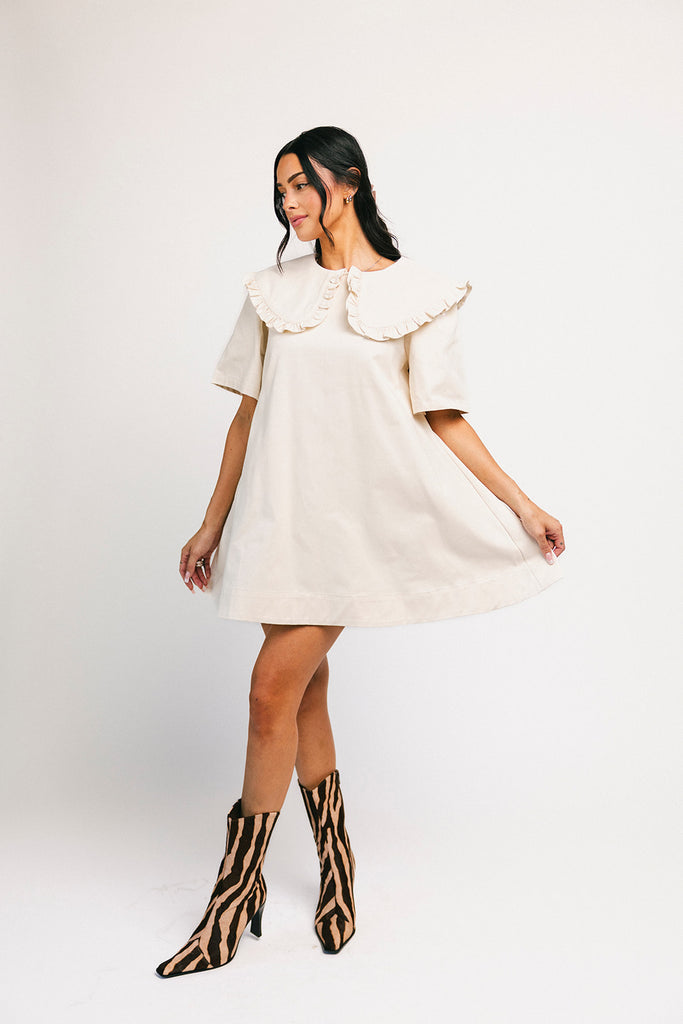 neverland mini dress // ecru