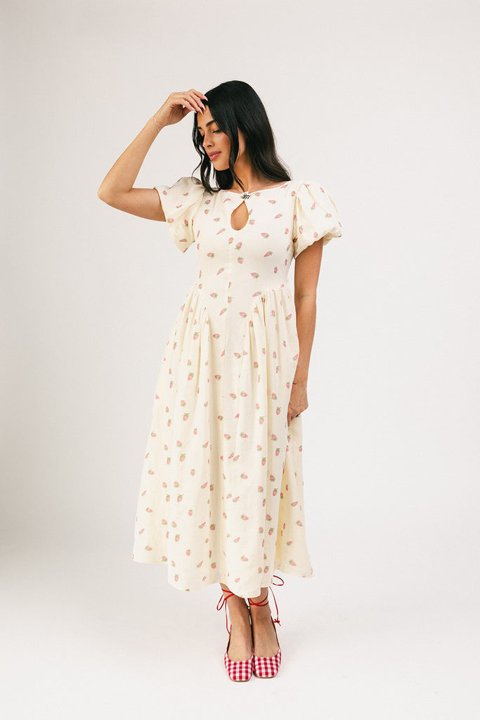 marloe midi dress // strawberry bliss *zoco exclusive*