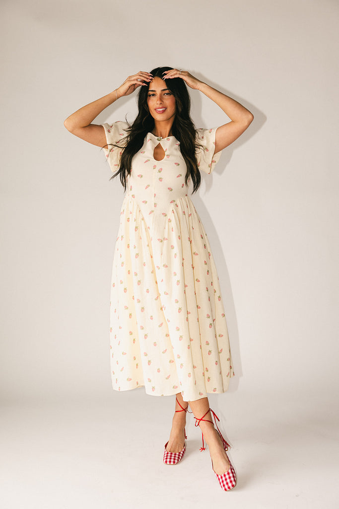 marloe midi dress // strawberry bliss *zoco exclusive*