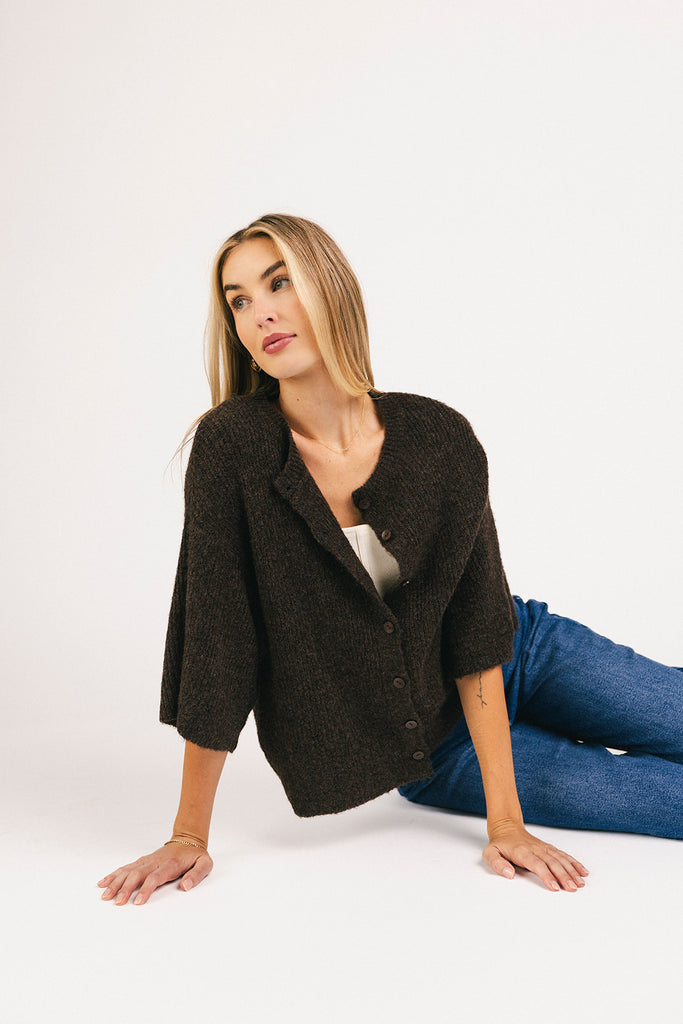 sabrina knit cardigan // chocolate *zoco exclusive*