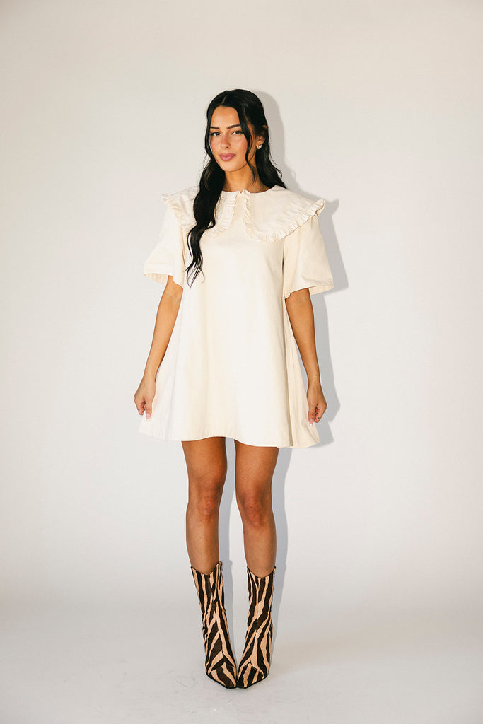 neverland mini dress // ecru