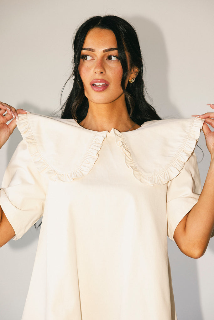 neverland mini dress // ecru