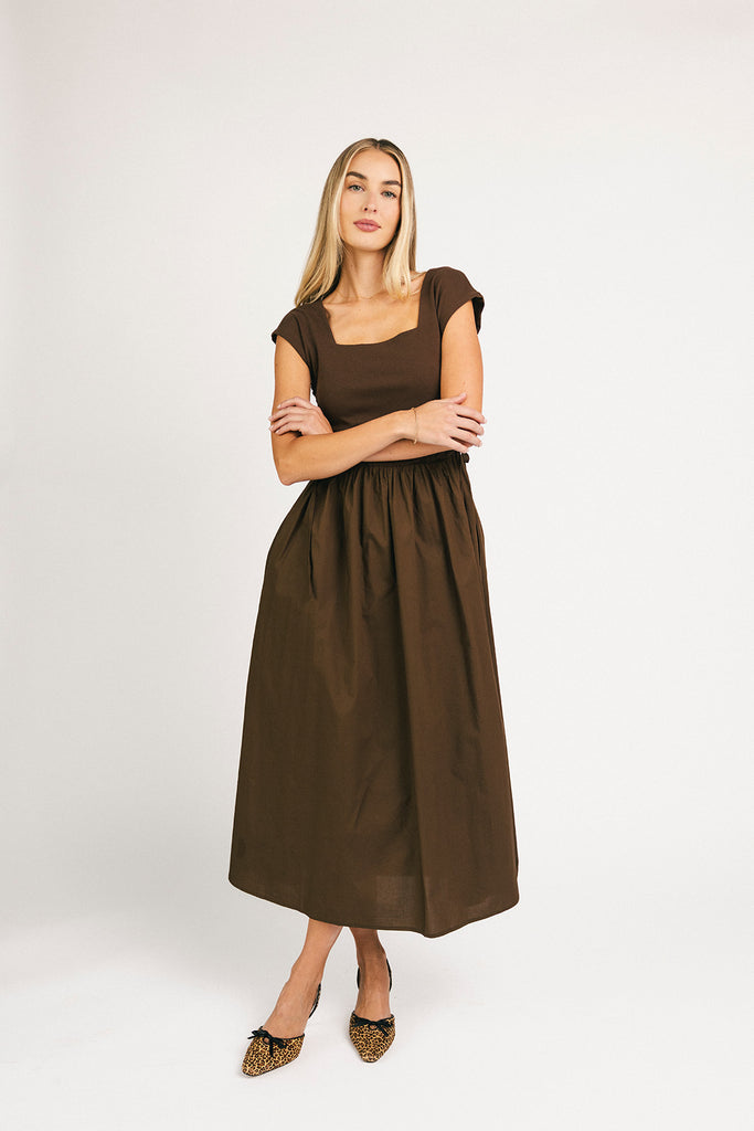 afterglow midi dress // chocolate *zoco exclusive*