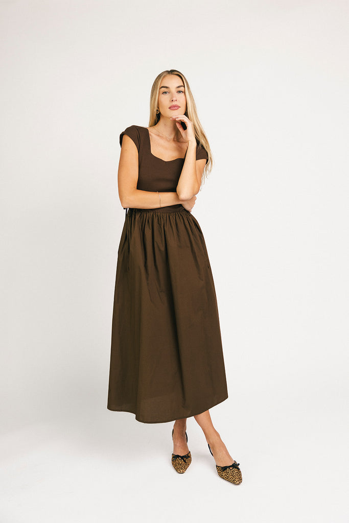 afterglow midi dress // chocolate *zoco exclusive*