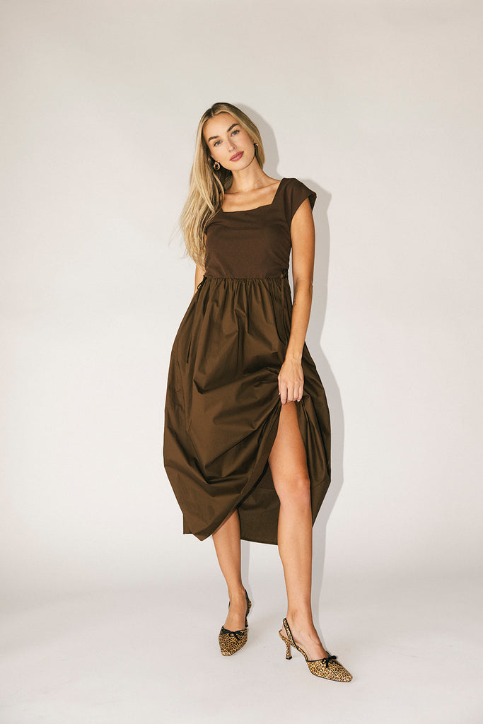 afterglow midi dress // chocolate *zoco exclusive*