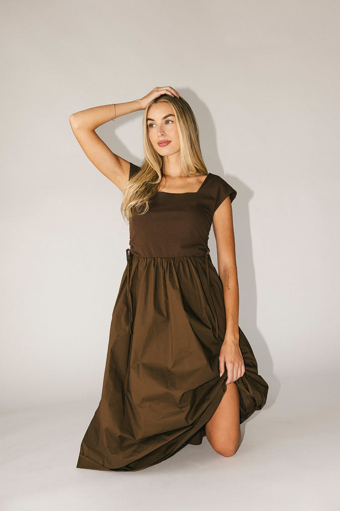 afterglow midi dress // chocolate *zoco exclusive*