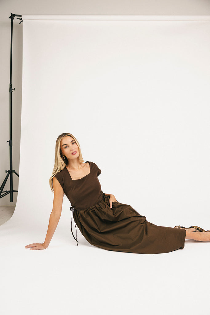 afterglow midi dress // chocolate *zoco exclusive*
