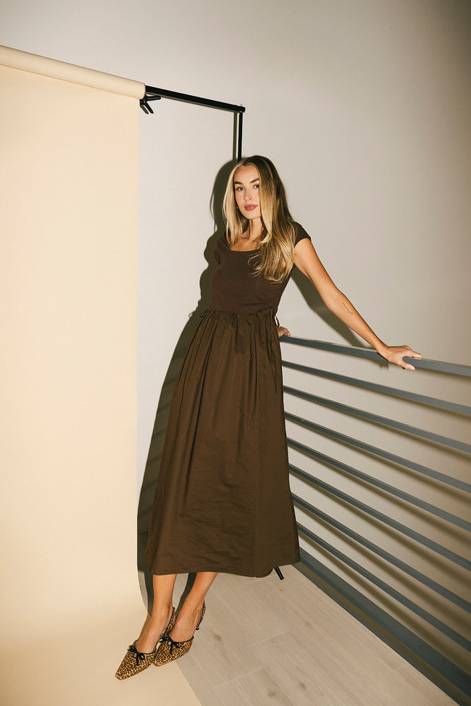 afterglow midi dress // chocolate *zoco exclusive*