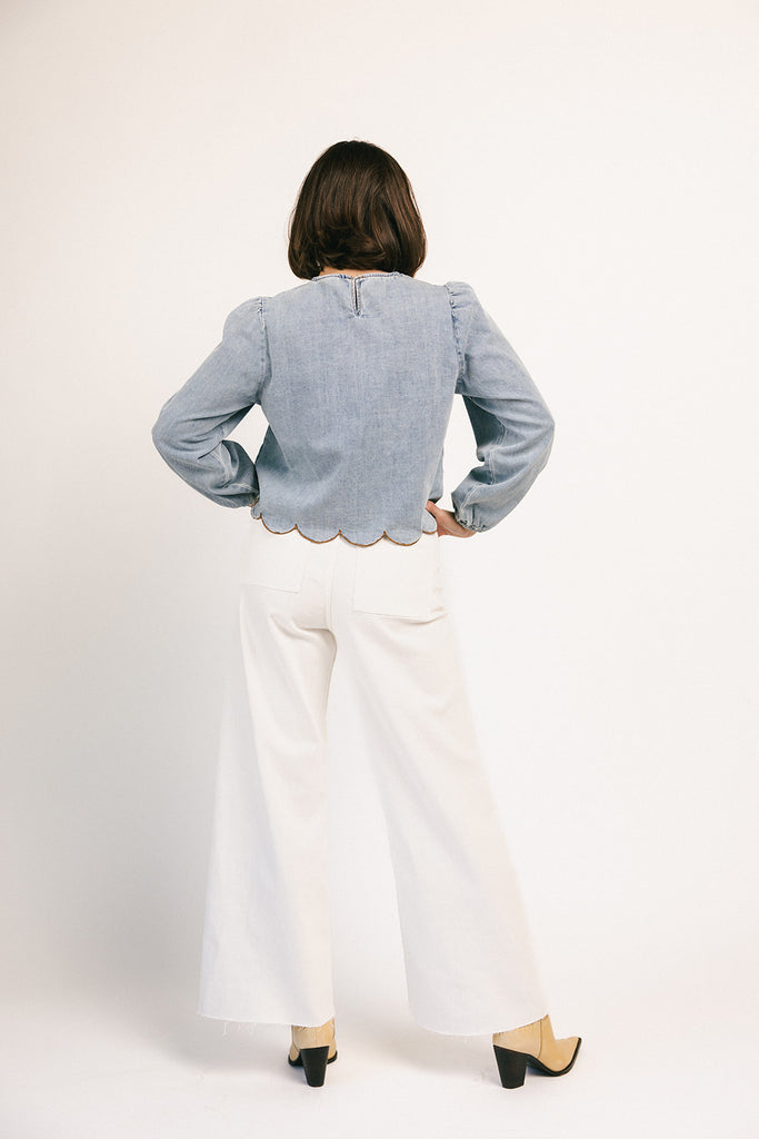 monty wide leg pants // white