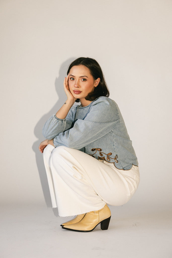 monty wide leg pants // white