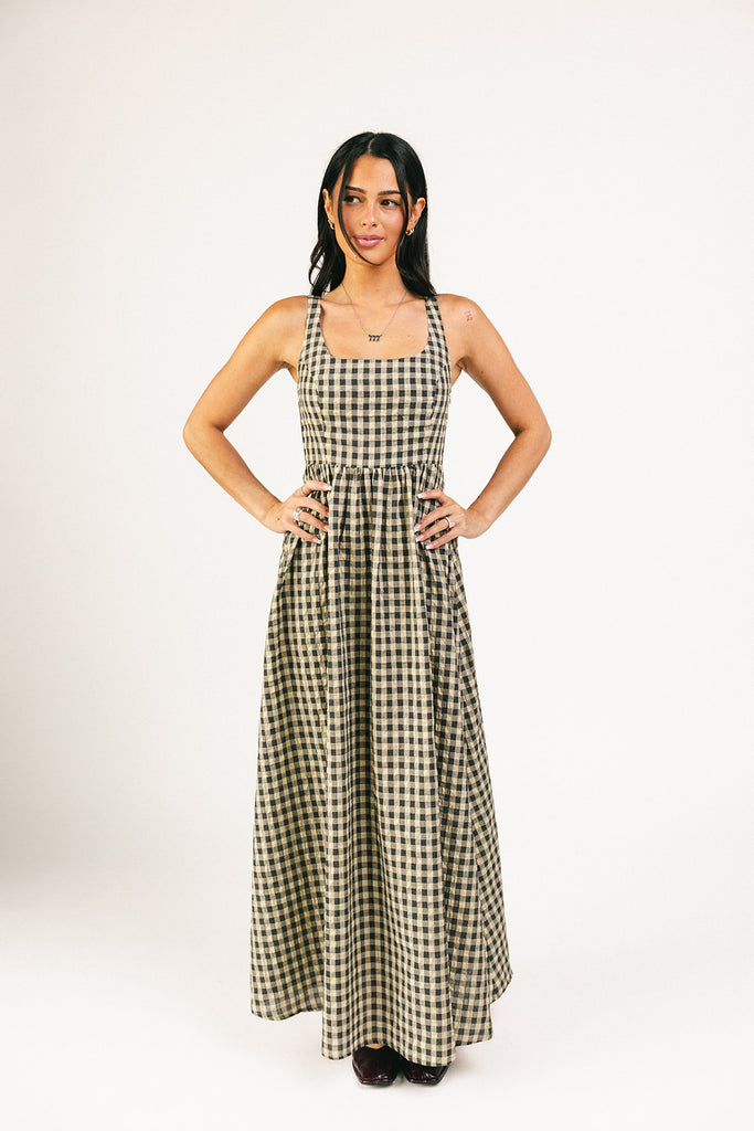 frida gingham maxi dress *restocked*