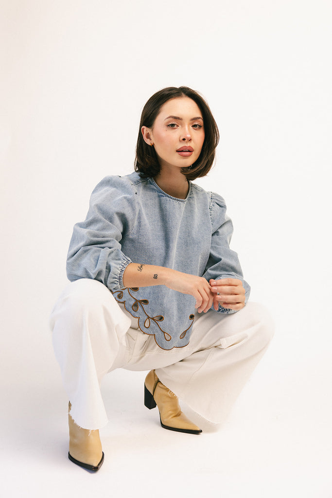 monty wide leg pants // white