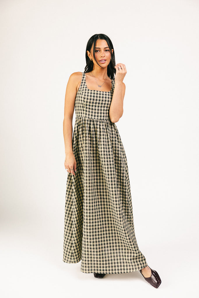 frida gingham maxi dress *restocked*