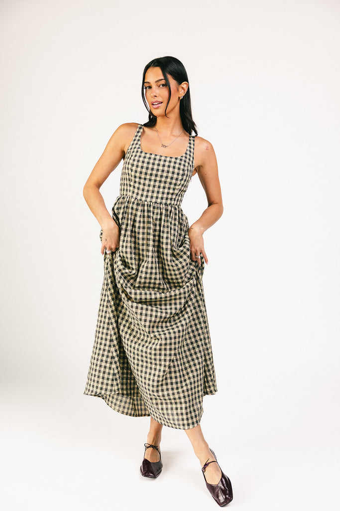 frida gingham maxi dress *restocked*
