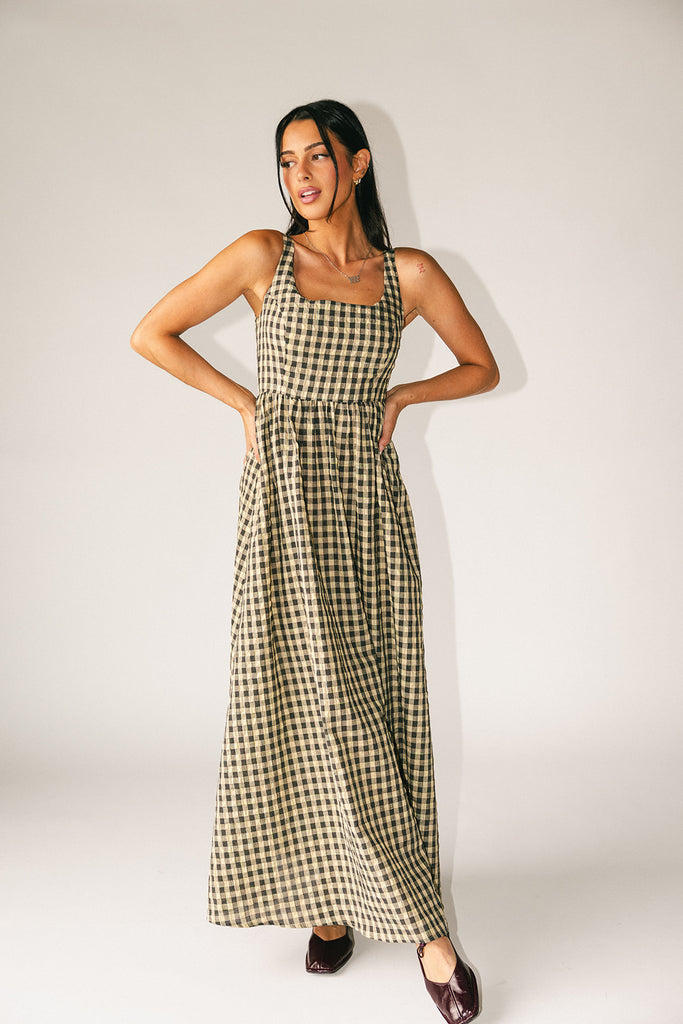 frida gingham maxi dress *restocked*