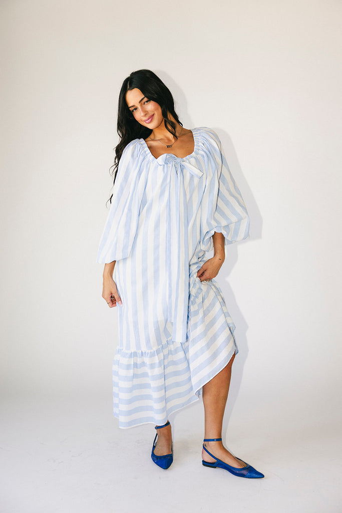 capri maxi dress // blue stripes *zoco exclusive*