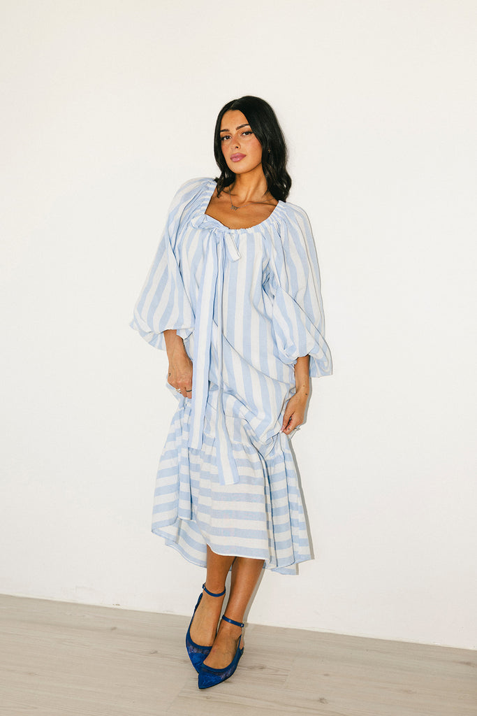 capri maxi dress // blue stripes *zoco exclusive*