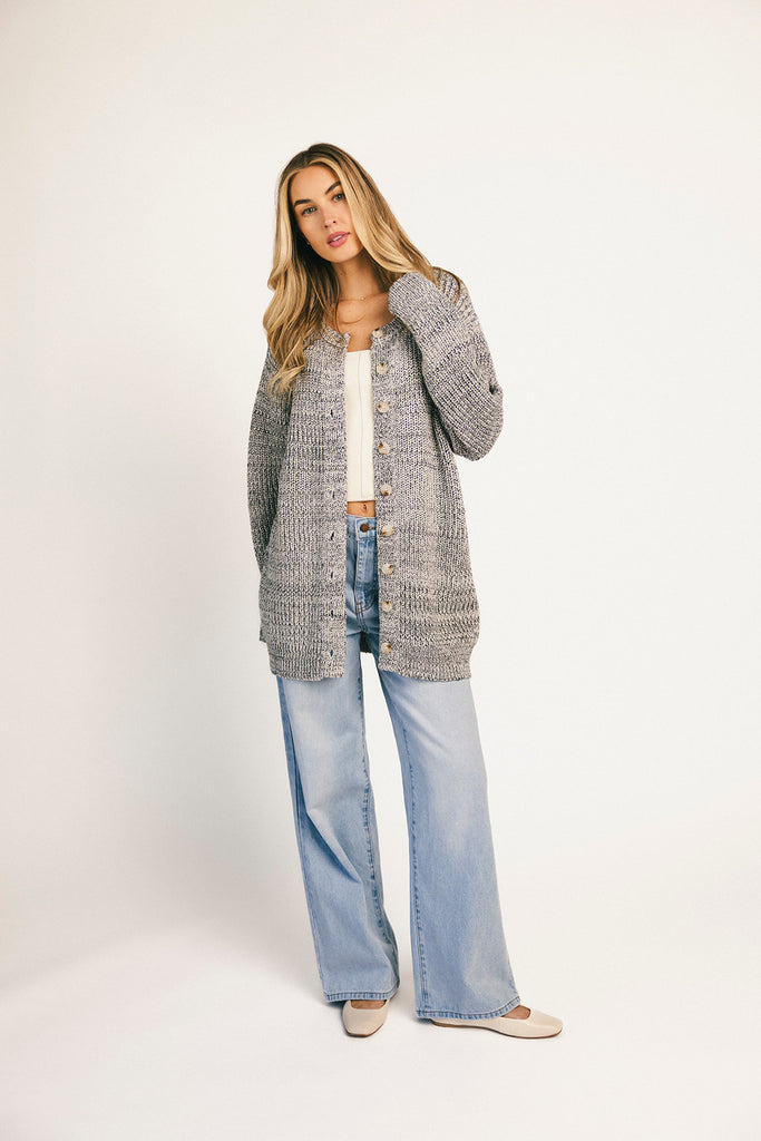 to the moon cardigan // grey *zoco exclusive*