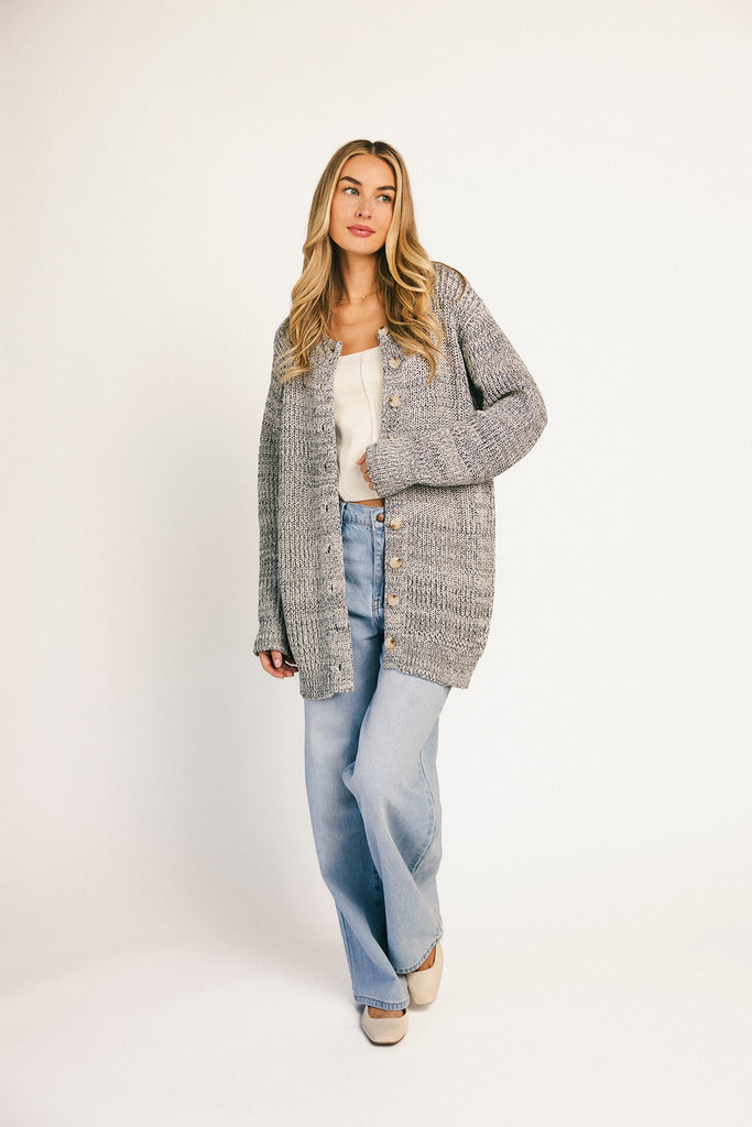 to the moon cardigan // grey *zoco exclusive*