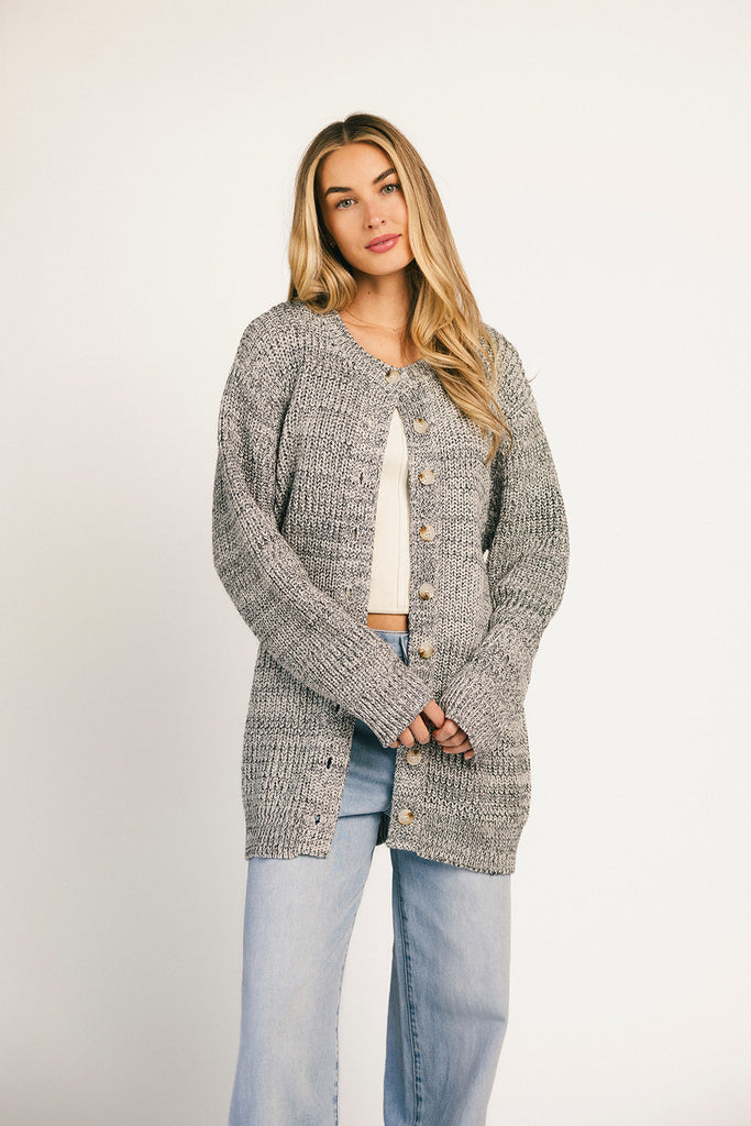 to the moon cardigan // grey *zoco exclusive*