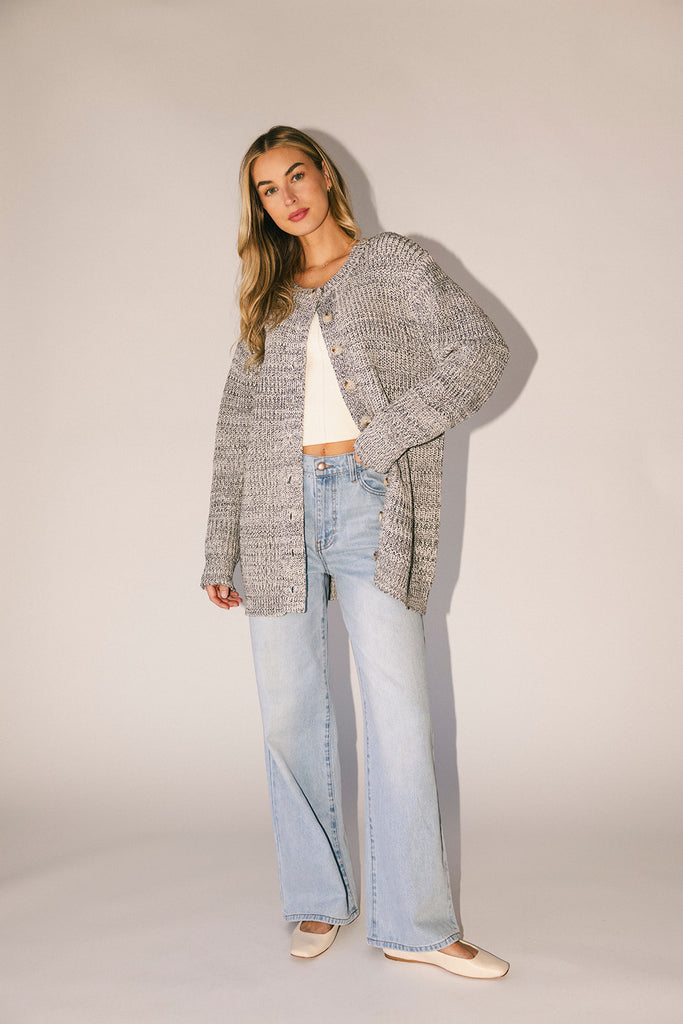 to the moon cardigan // grey *zoco exclusive*