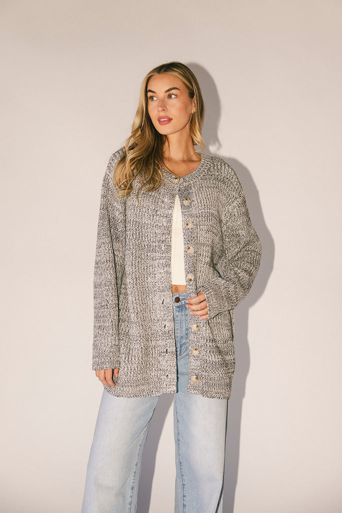 to the moon cardigan // grey *zoco exclusive*