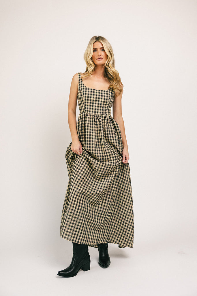 frida gingham maxi dress *restocked*