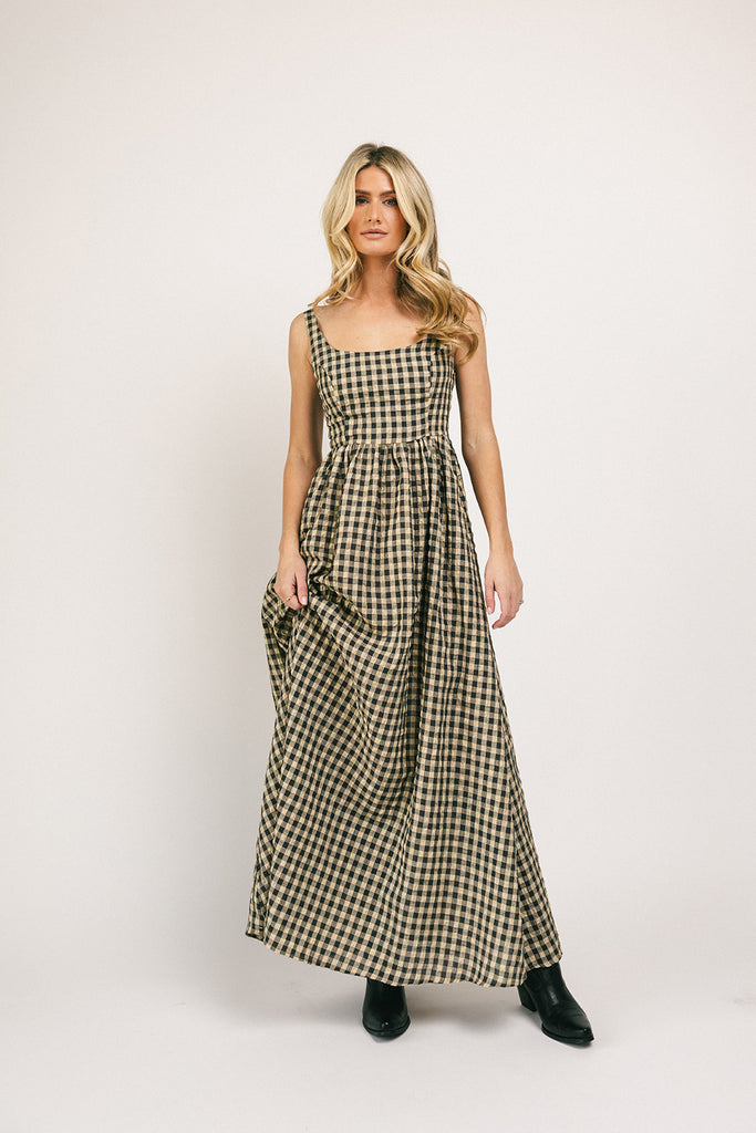 frida gingham maxi dress *restocked*