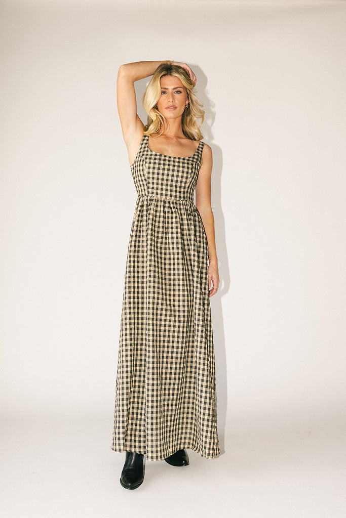 frida gingham maxi dress *restocked*