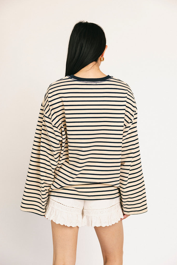 on rotation striped top // blue