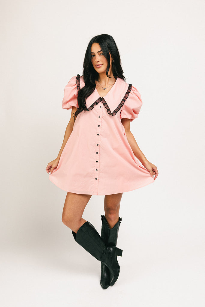 poppy collared dress // pink *zoco exclusive*