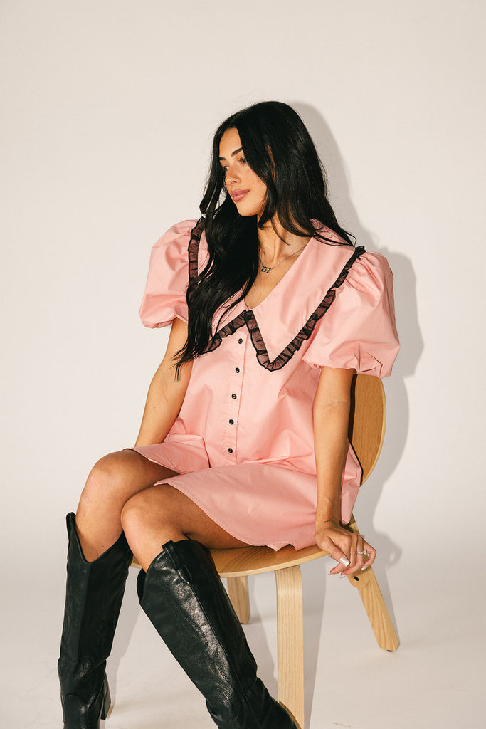 poppy collared dress // pink *zoco exclusive*