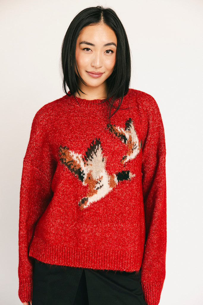 duck sweater // red