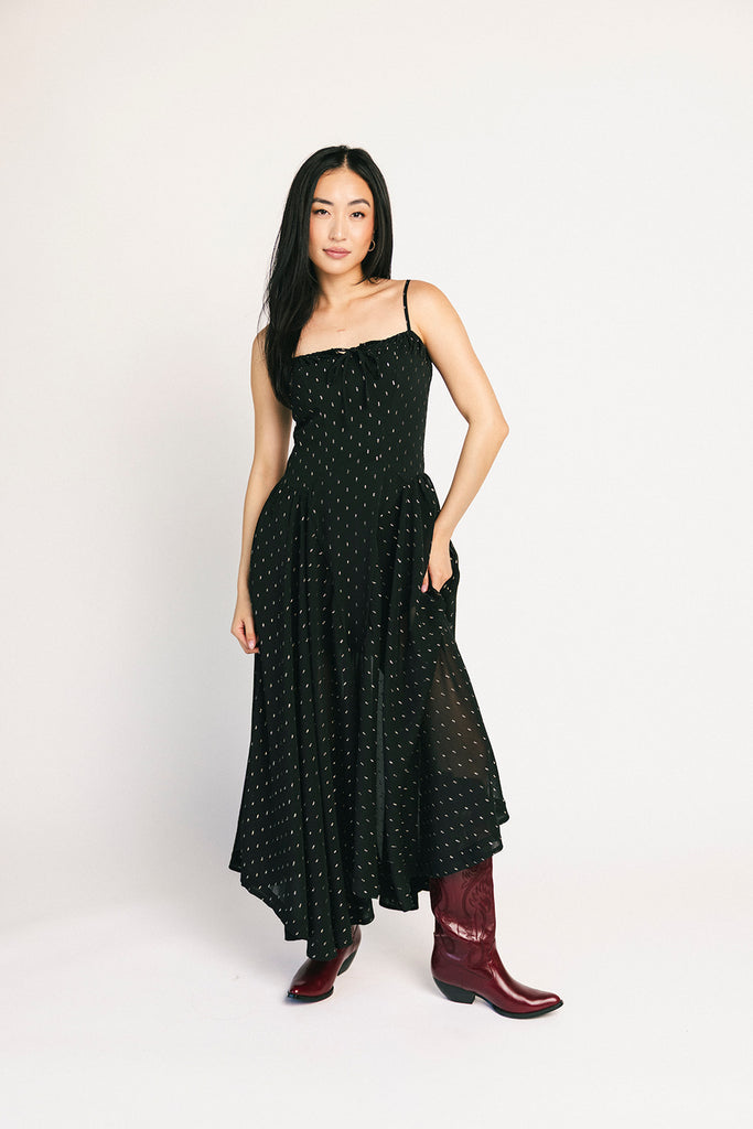betsy polka dot maxi dress