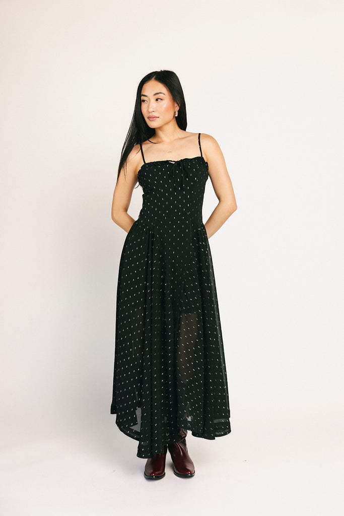 betsy polka dot maxi dress