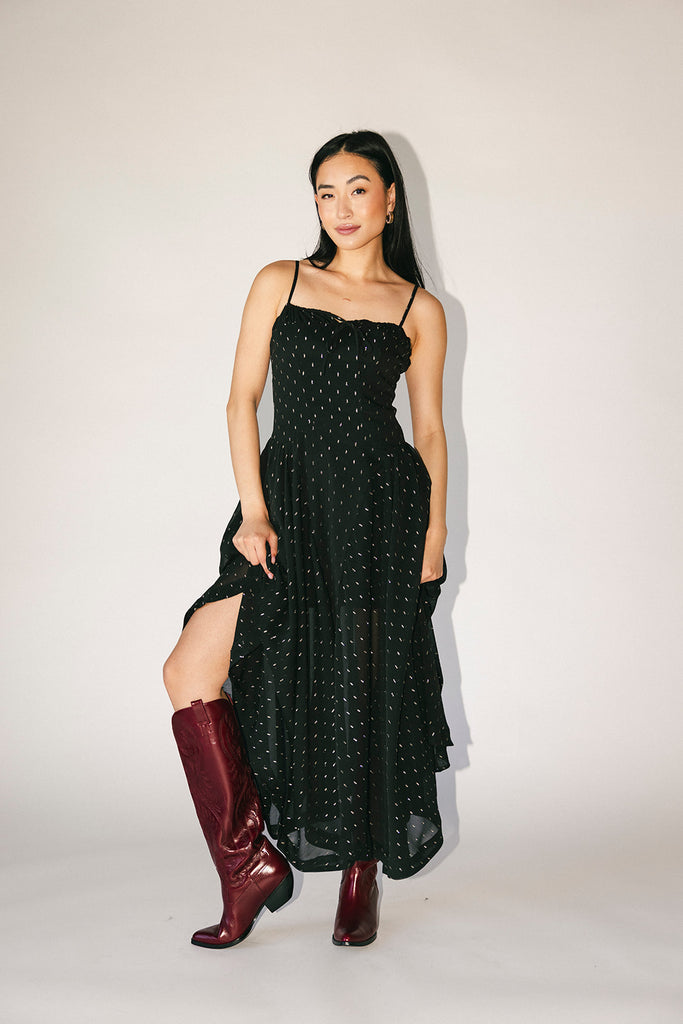 betsy polka dot maxi dress