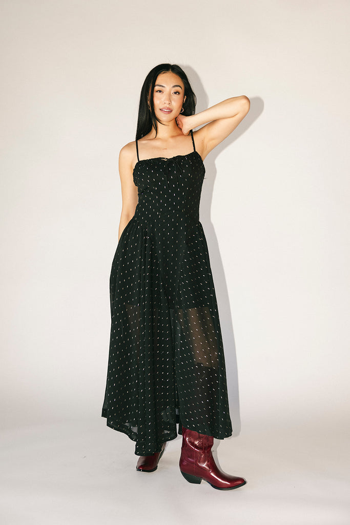 betsy polka dot maxi dress