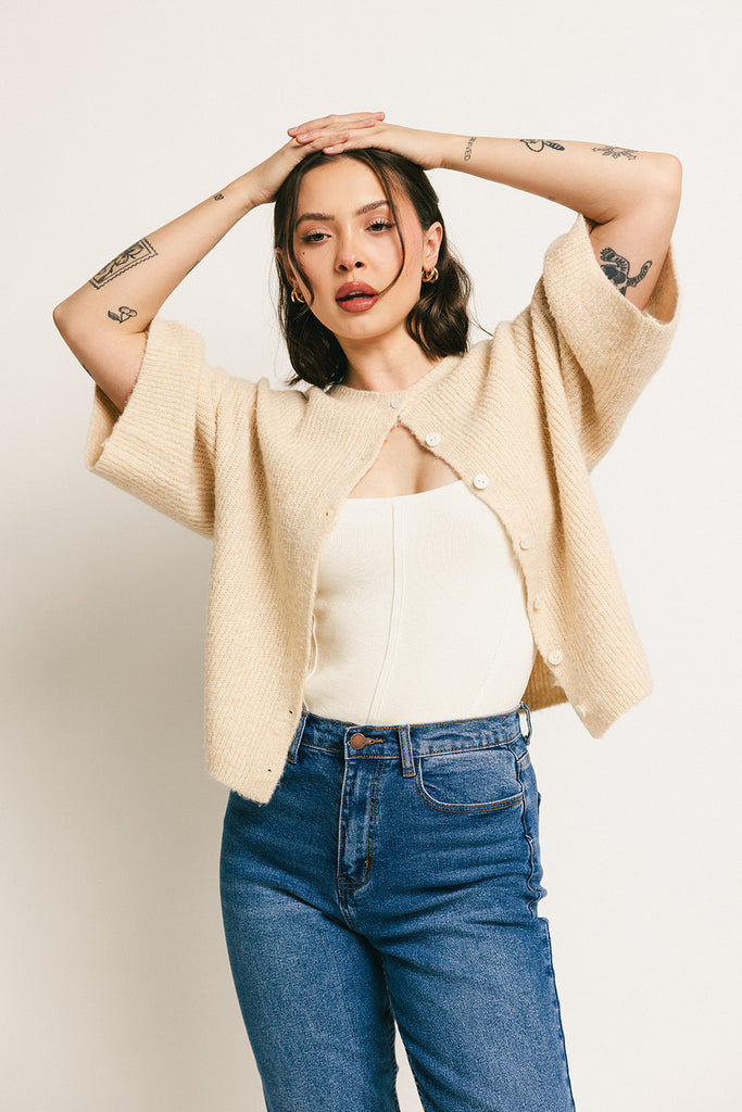 sabrina knit cardigan // cream *zoco exclusive*