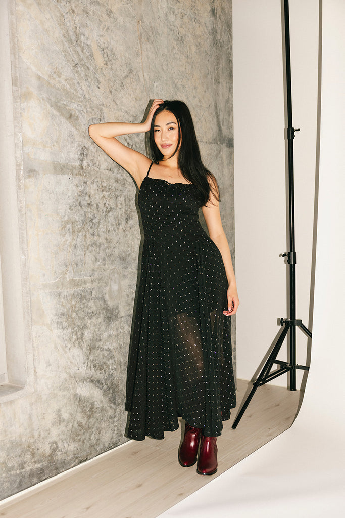 betsy polka dot maxi dress