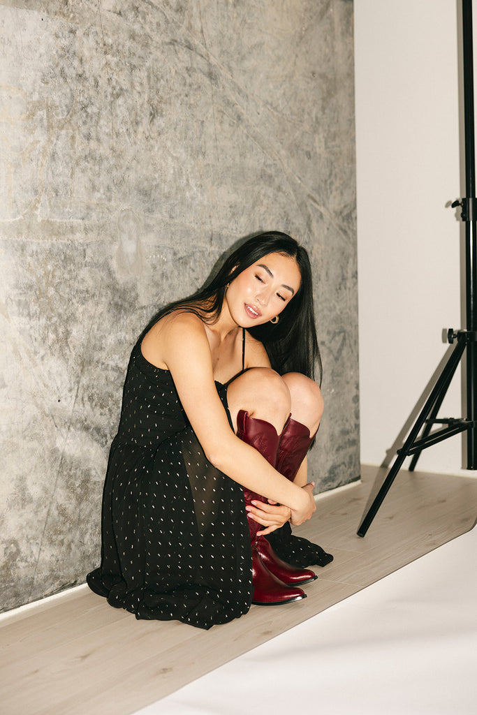 betsy polka dot maxi dress