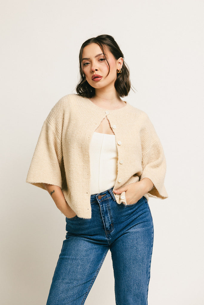 sabrina knit cardigan // cream *zoco exclusive*