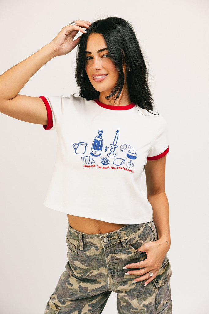 croissant baby tee