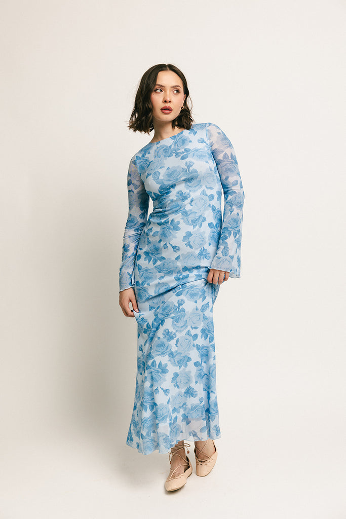 be right there mesh dress // blue *zoco exclusive*