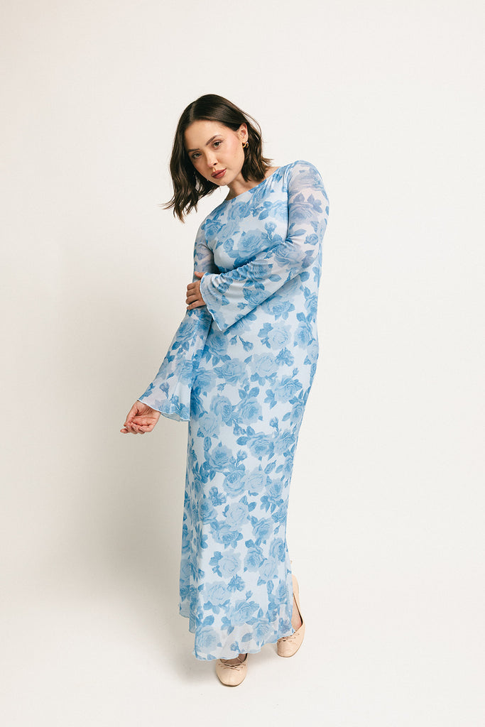 be right there mesh dress // blue *zoco exclusive*