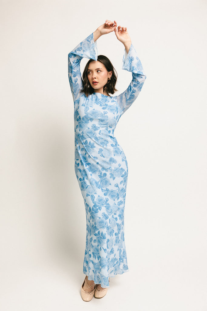 be right there mesh dress // blue *zoco exclusive*