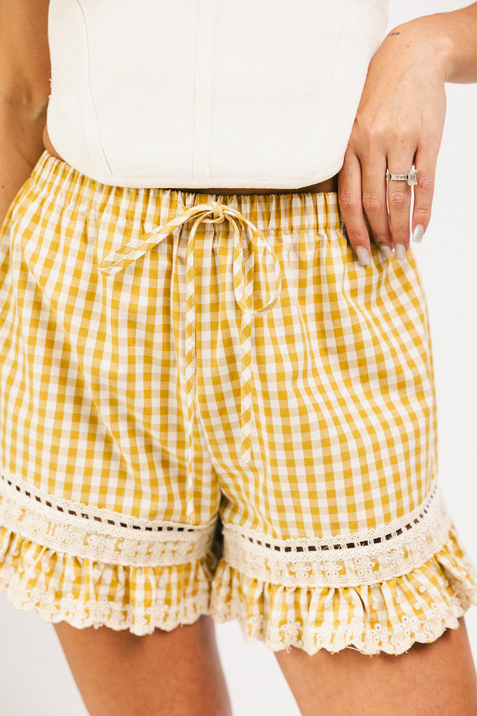 pretty little shorts // caramel gingham *zoco exclusive*