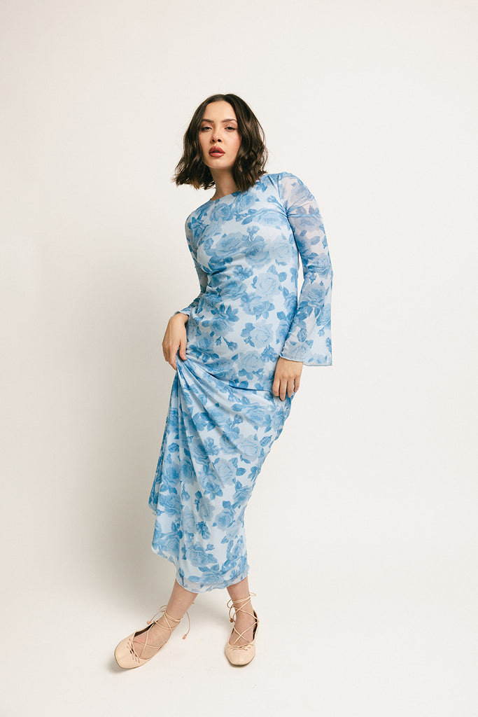 be right there mesh dress // blue *zoco exclusive*