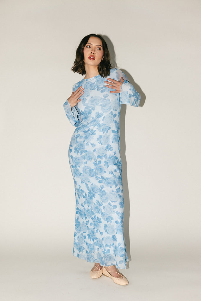 be right there mesh dress // blue *zoco exclusive*