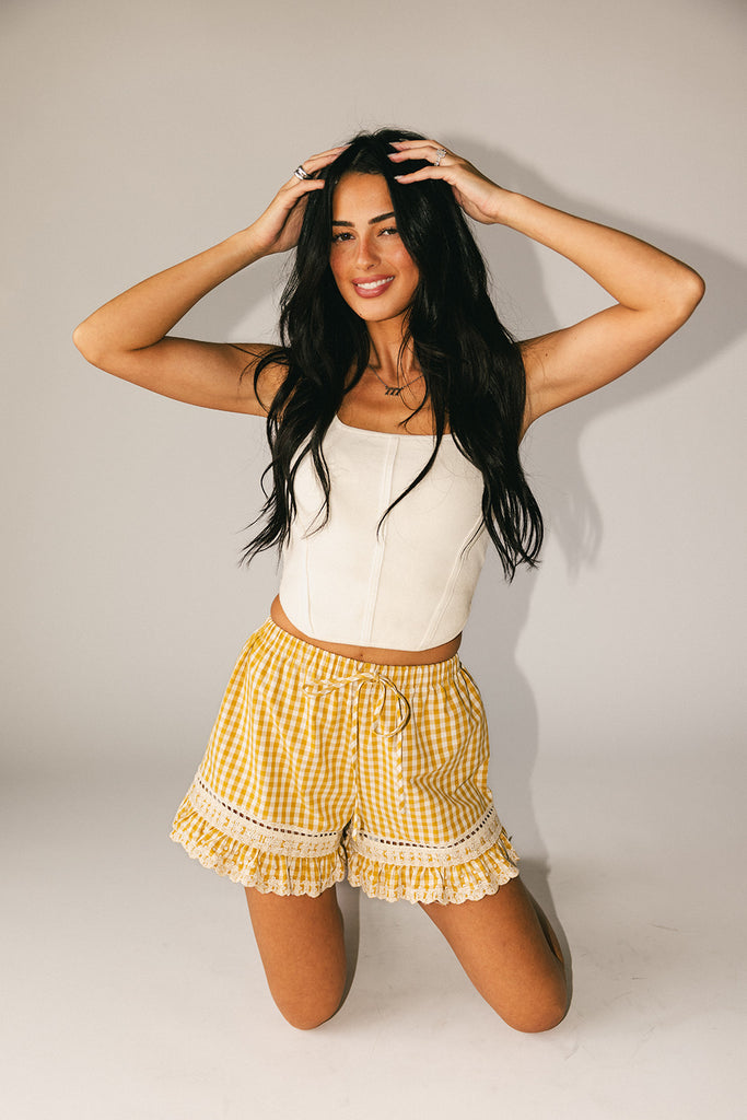 pretty little shorts // caramel gingham *zoco exclusive*