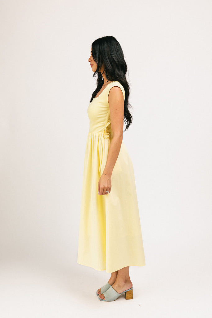 afterglow midi dress // butter yellow *zoco exclusive*